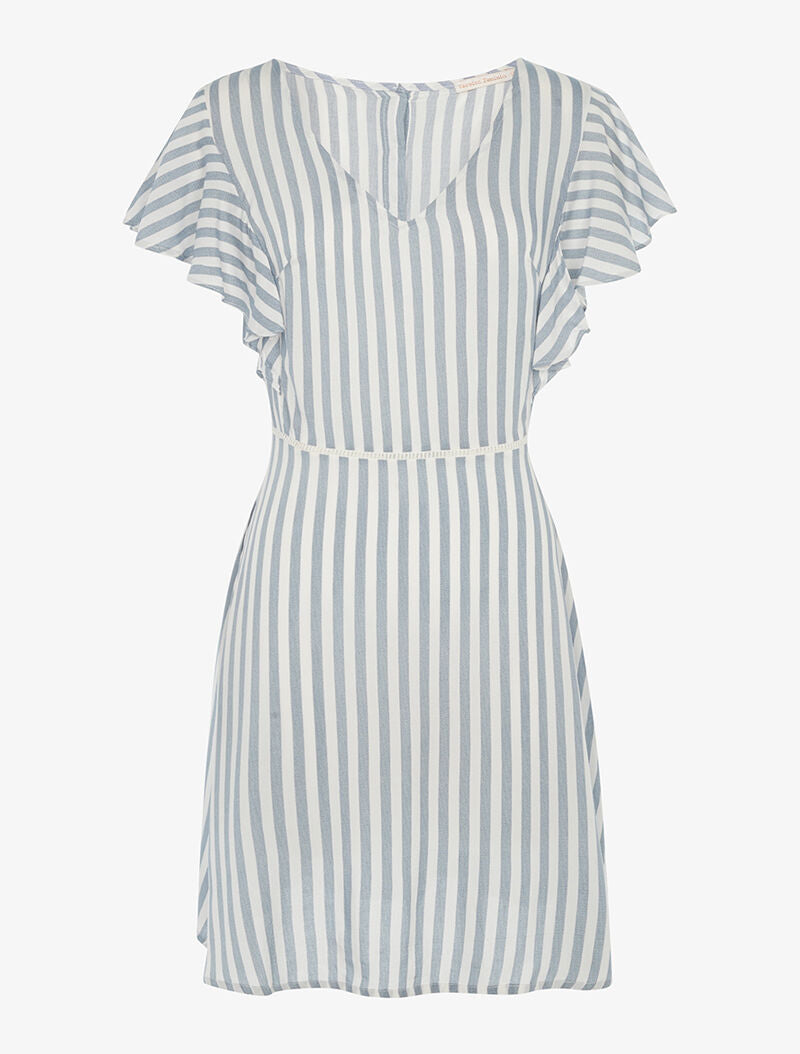 Robe marinière légère dos à découpe - bleu - 1