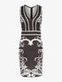 Robe fourreau imprimé baroque - noir/blanc - 3