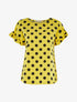Blouse à pois et manches volantées - jaune - 1