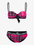 Bikini Love imprimé tartan - fushia - 1