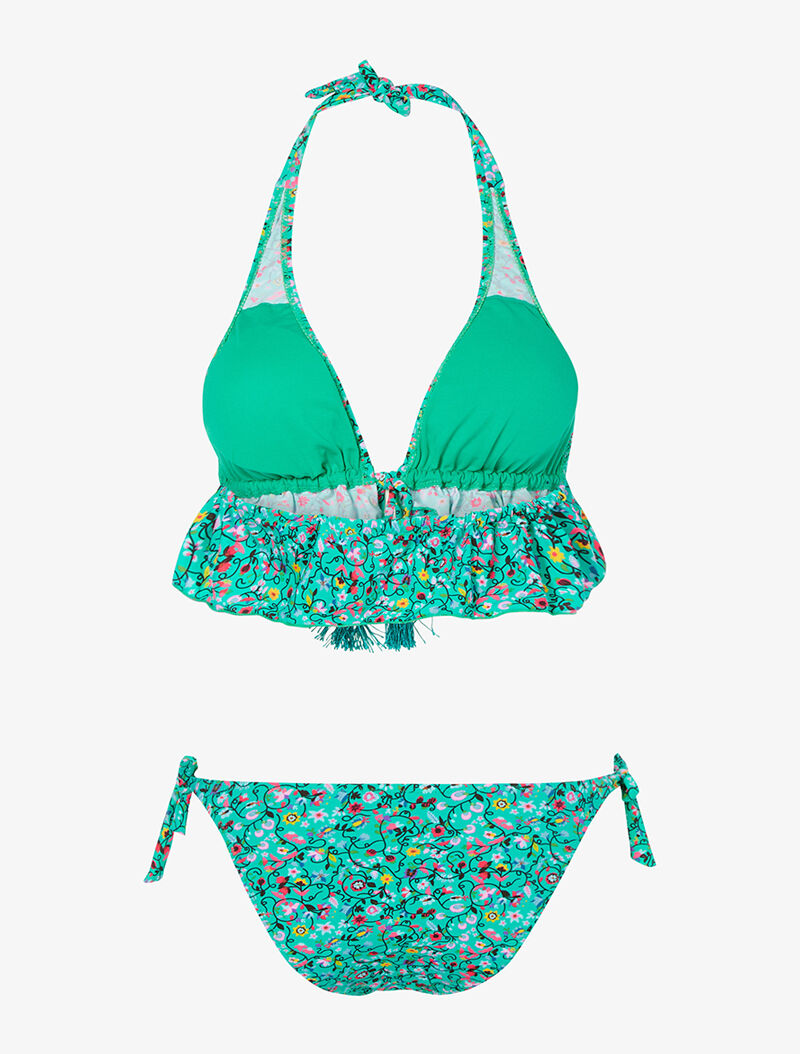 Bikini triangle volanté - vert - 2