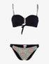Bikini à imprimé tribal fluo - noir - 1