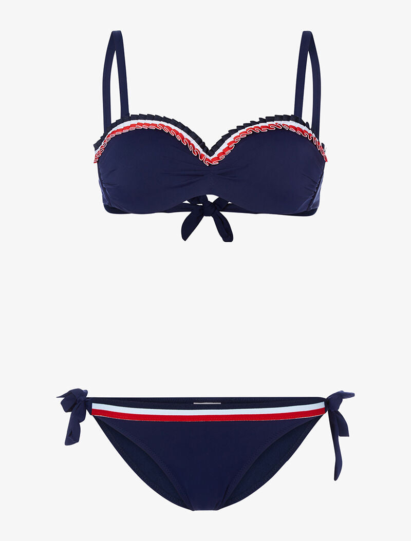 Bikini à empiècements tricolores - marine - 3