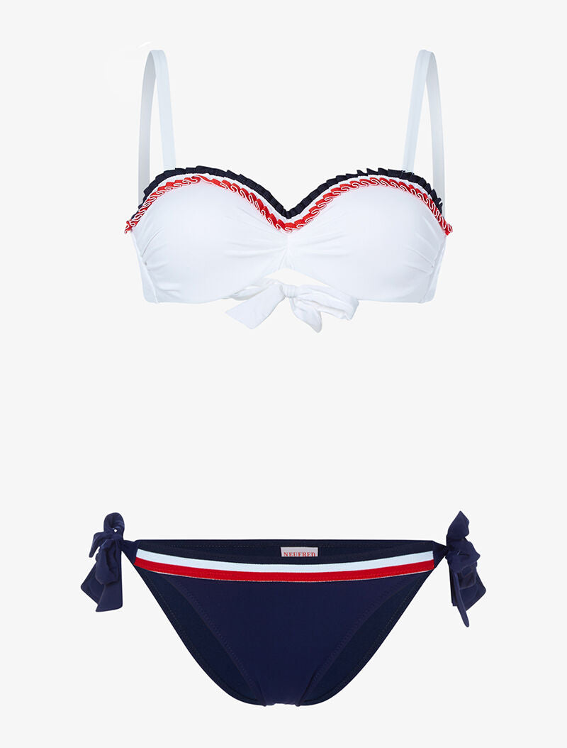 Bikini à empiècements tricolores - blanc - 1