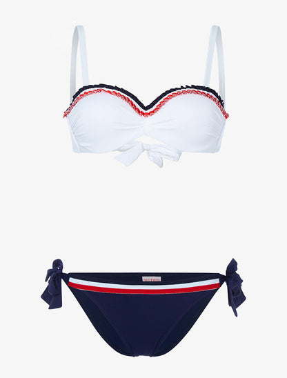 Bikini à empiècements tricolores - blanc - 1