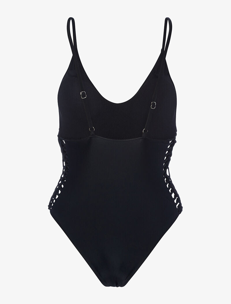 Monokini ajouré sur les côtés - noir - 2