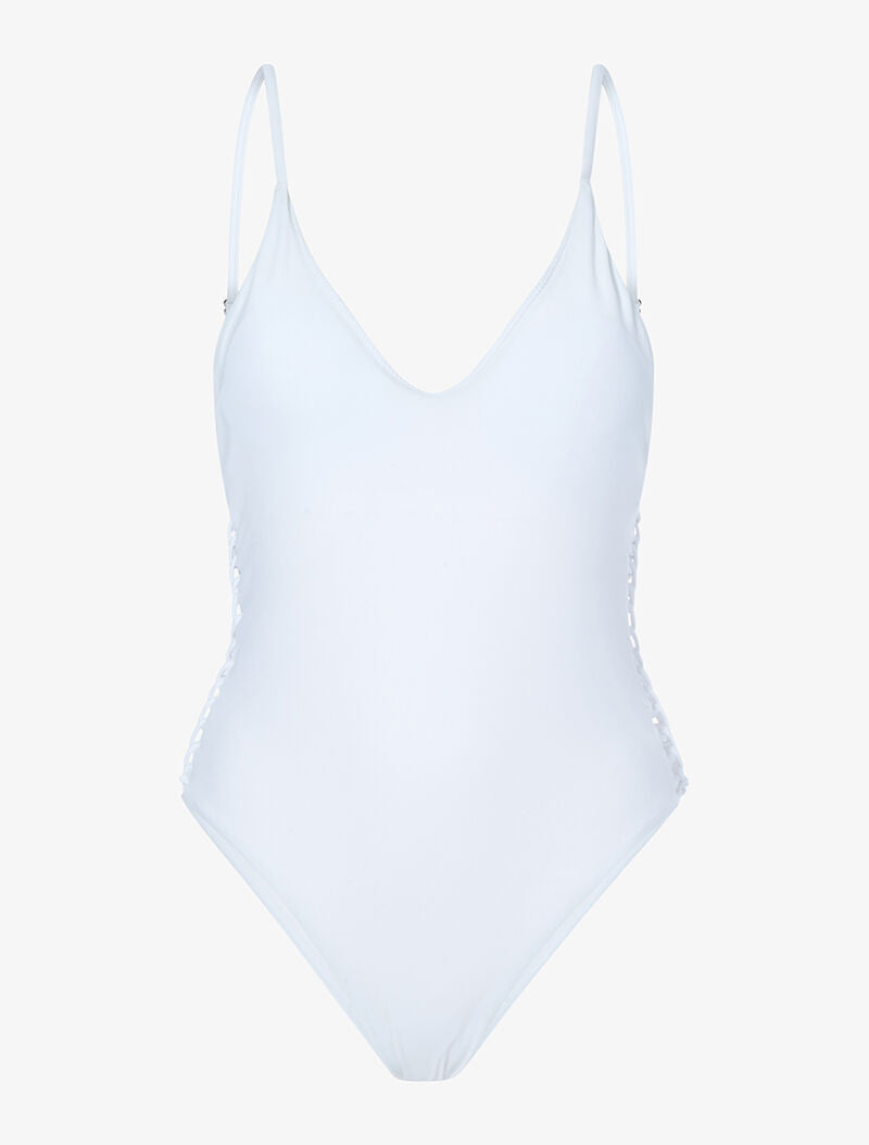 Monokini ajouré sur les côtés - blanc - 4