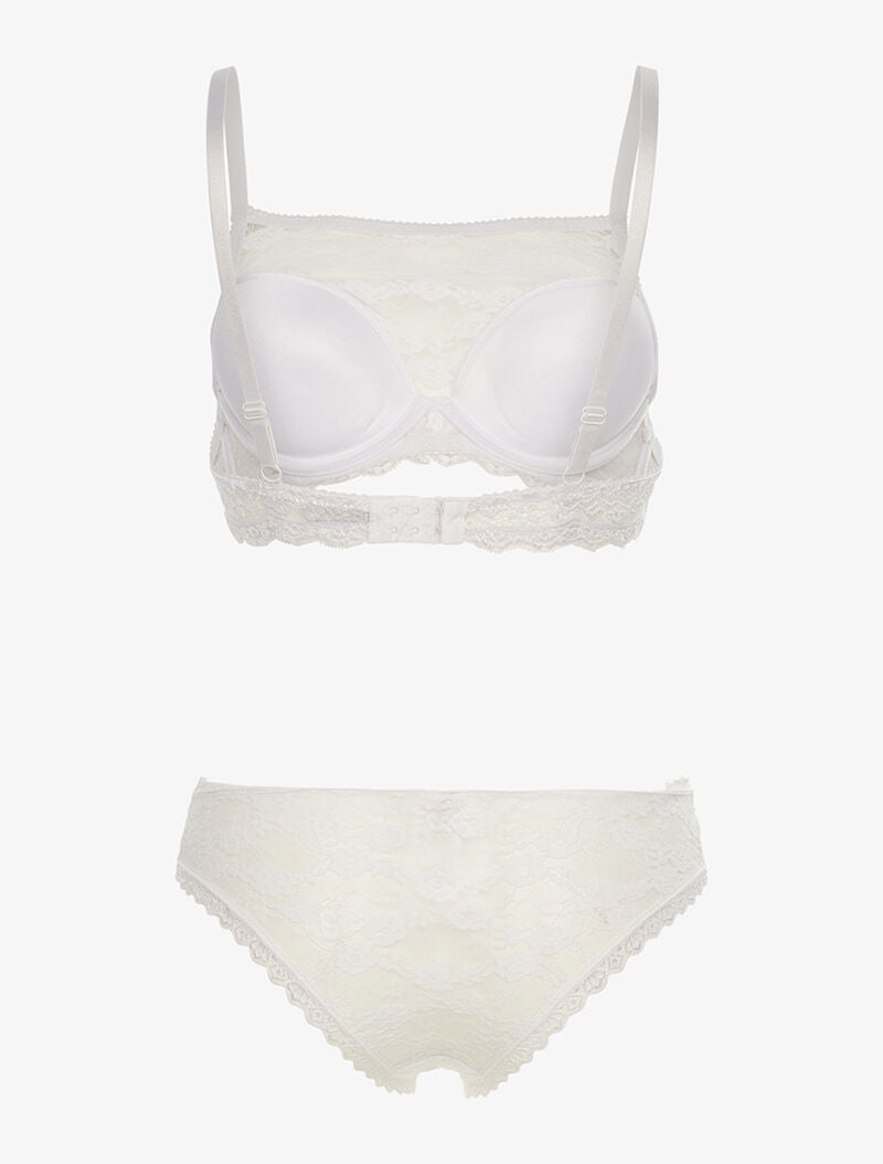 Ensemble SG style brassière en dentelle et culotte - blanc - 2