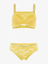 Ensemble SG style brassière en dentelle et culotte - jaune - 3