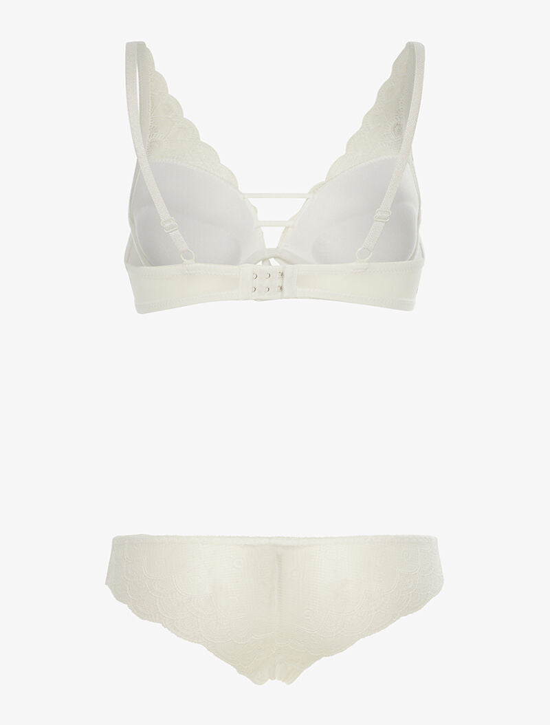 Ensemble en dentelle effet triangle - ecru - 2