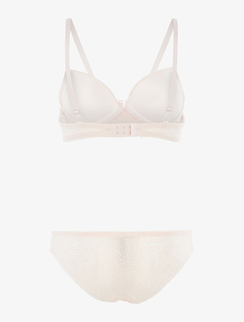 Ensemble SG et tanga en dentelle arrondie - rose orange - 2