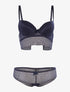 Ensemble SG et shorty dentelle vagues - marine - 1