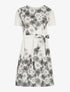 Robe coupe patineuse à imprimé foulard et roses - beige/gris foncé - 1