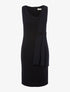 Robe ajustée avec drapé en voile - noir - 1
