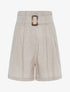 Short taille empire en lin - beige - 1