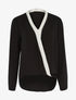 Blouse asymétrique à liseré - noir - 1