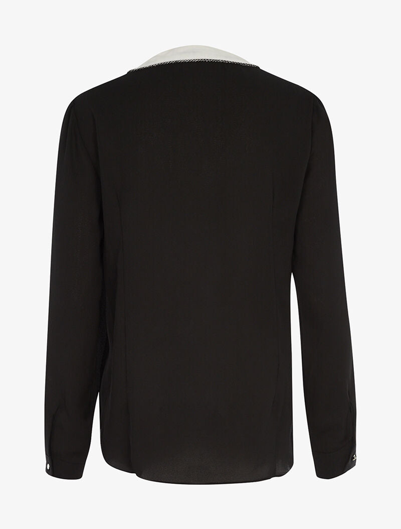 Blouse asymétrique à liseré - noir - 2