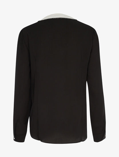 Blouse asymétrique à liseré - noir - 2