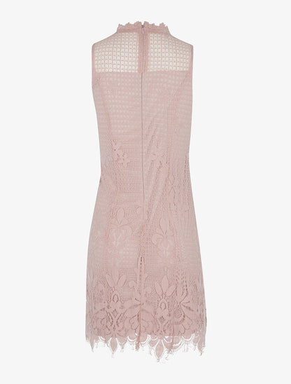 Robe en crochet fin ajouré - rose - 2