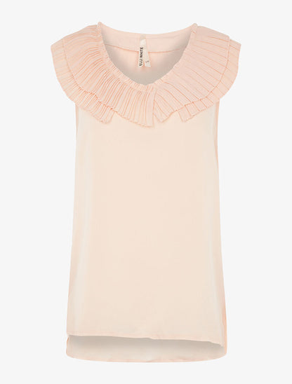 Blouse fine à double col cranté - rose orange - 3