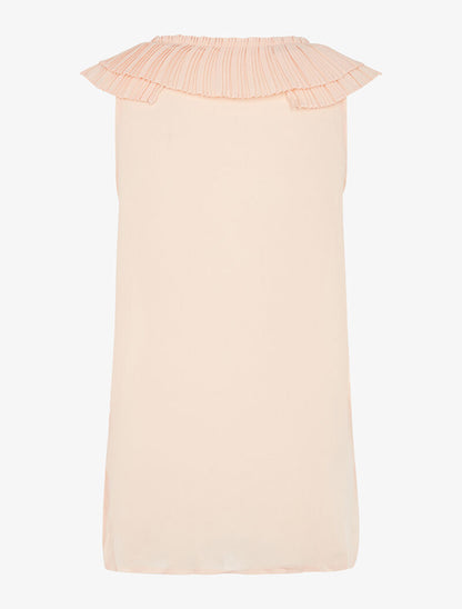 Blouse fine à double col cranté - rose orange - 2