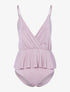 Body pailleté à taille volantée - rose - 1