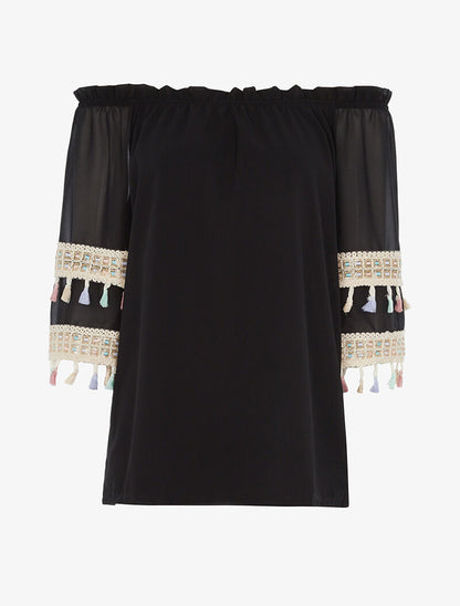 Top à manches stylisées - noir - 3