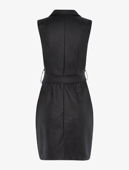 Robe zippée en simili - noir - 2