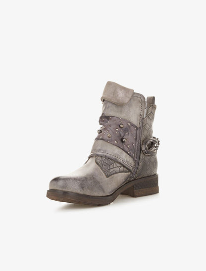 Boots texturé à rabat irisé - gris foncé - 4