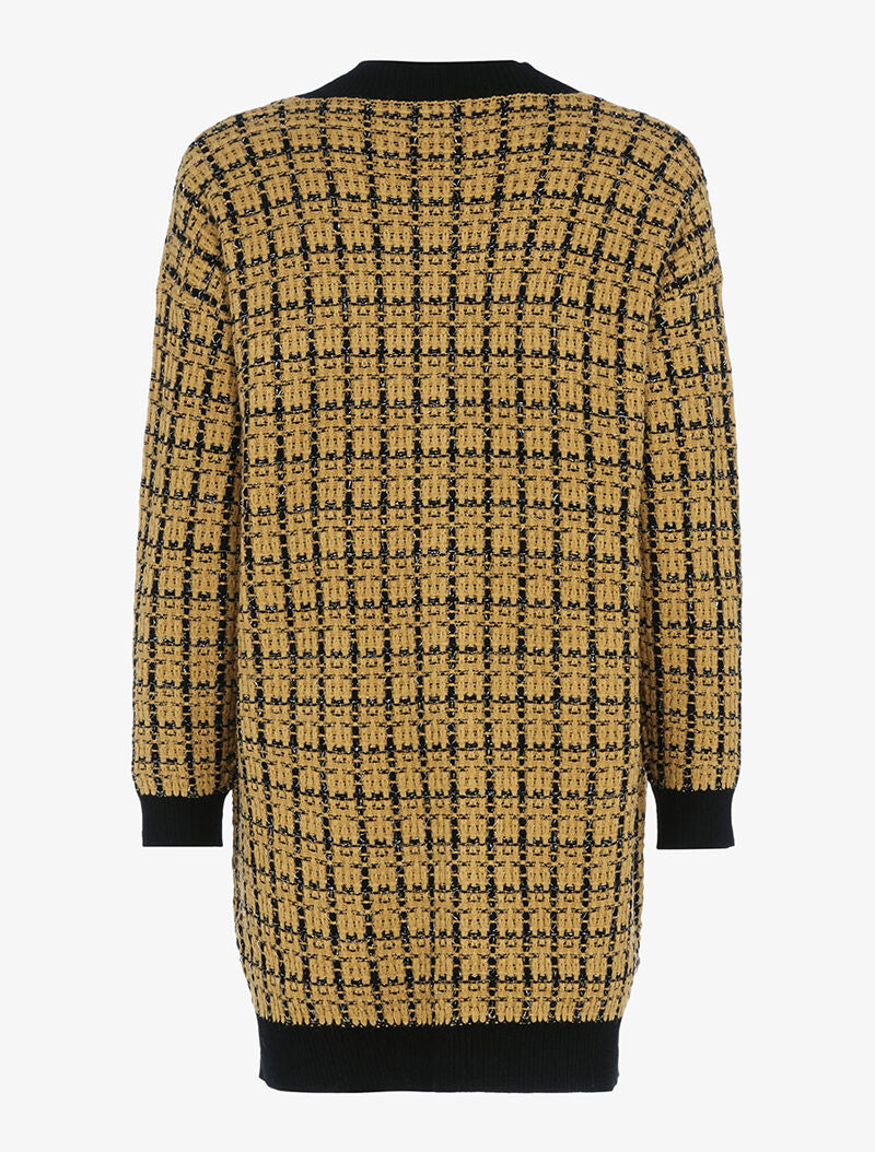 Gilet long effet tricot - jaune - 2