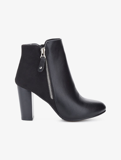 Bottines à quartiers zippés - noir - 1
