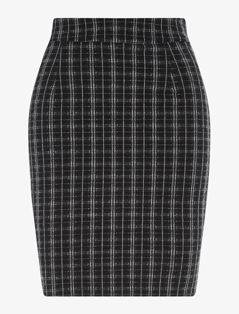 Mini-jupe à imprimé tartan - noir - 1