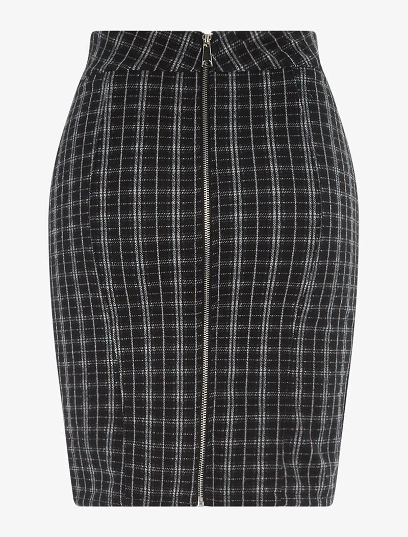 Mini-jupe à imprimé tartan - noir - 2