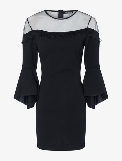 Robe courte volantée - noir - 3