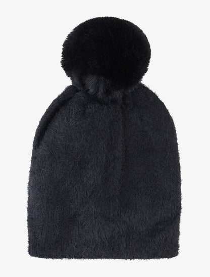 Bonnet effet angora - noir - 2