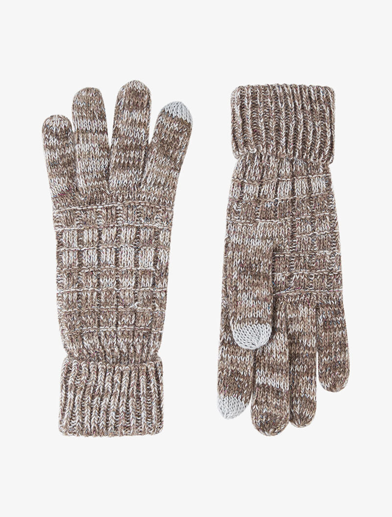 Gants tactiles en laine mélangée - marron - 1