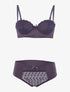 Ensemble à empiècement broderie graphique - gris foncé - 1