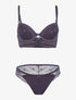 Ensemble bustier à empiècements dentelle - gris foncé - 3