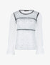 Top buste à motifs et manches en voile - blanc - 1
