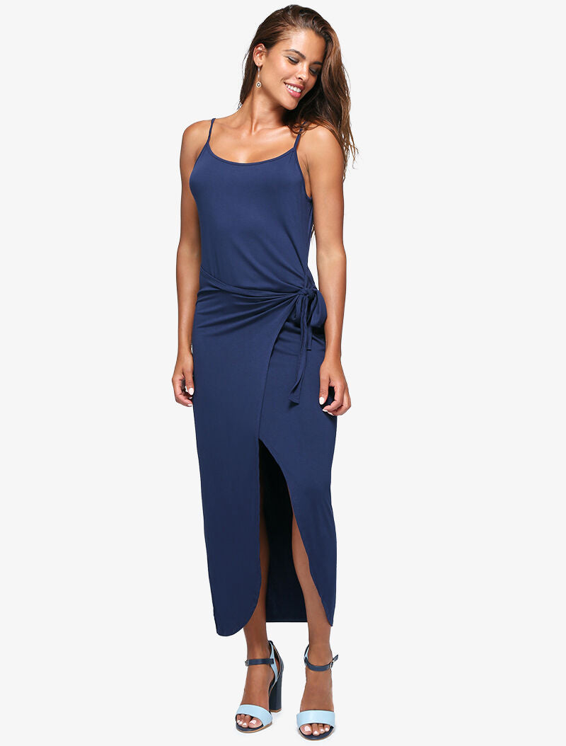 Robe à effet portefeuille - marine - 3
