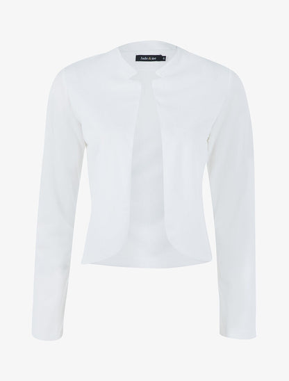 Veste courte à col cranté - blanc - 1