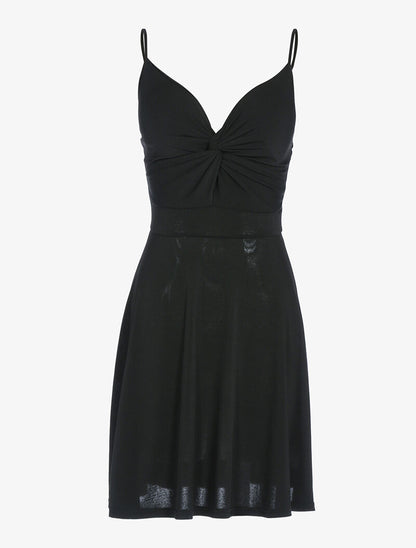 Robe à décolleté coeur torsadée - noir - 1