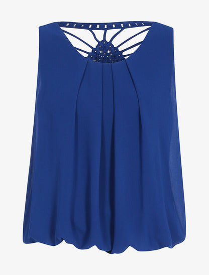 Top à dos brodé - bleu - 3