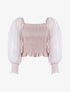 Crop top à manches mouchetées - rose - 3