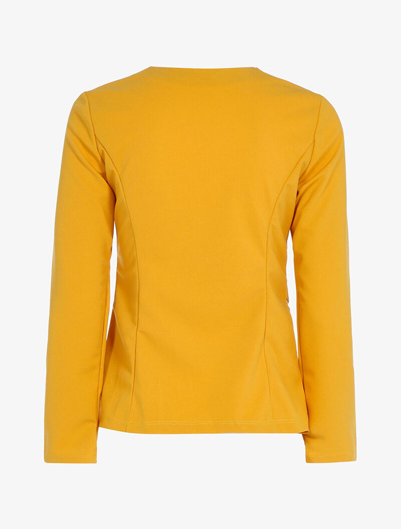Veste ouverte à poches zippées - jaune - 2