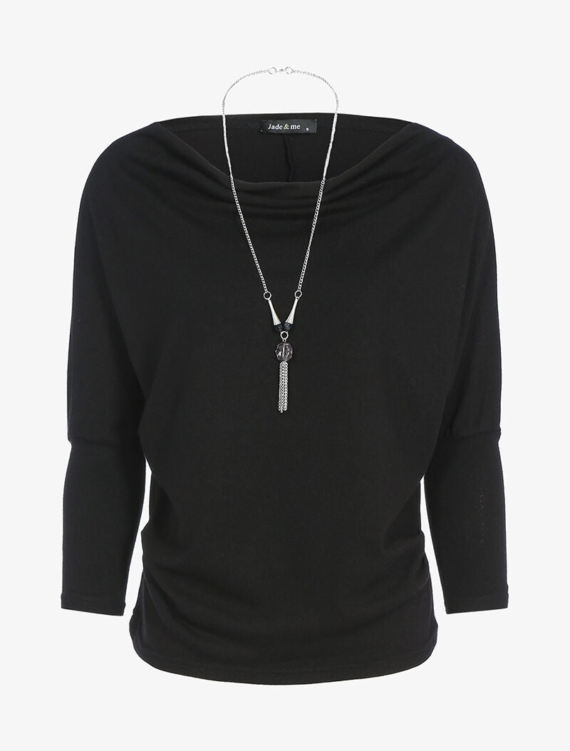 Top encolure coupe bateau ajustable - noir - 3