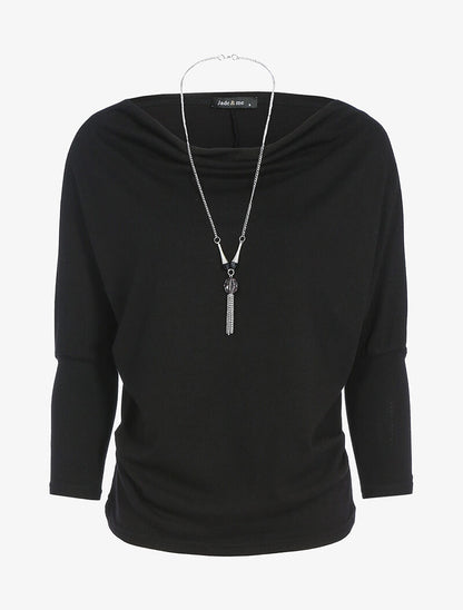 Top encolure coupe bateau ajustable - noir - 3