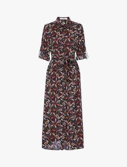 Robe longue à imprimé cachemire - noir - 4