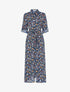 Robe longue à imprimé fleurs - marine - 1