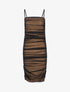 Robe fourreau en tulle plissée - camel/noir - 3